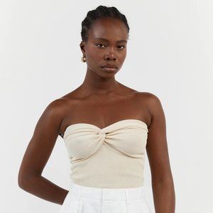 Dissh Anika Twisted Cream Knit Top, Size 2 US